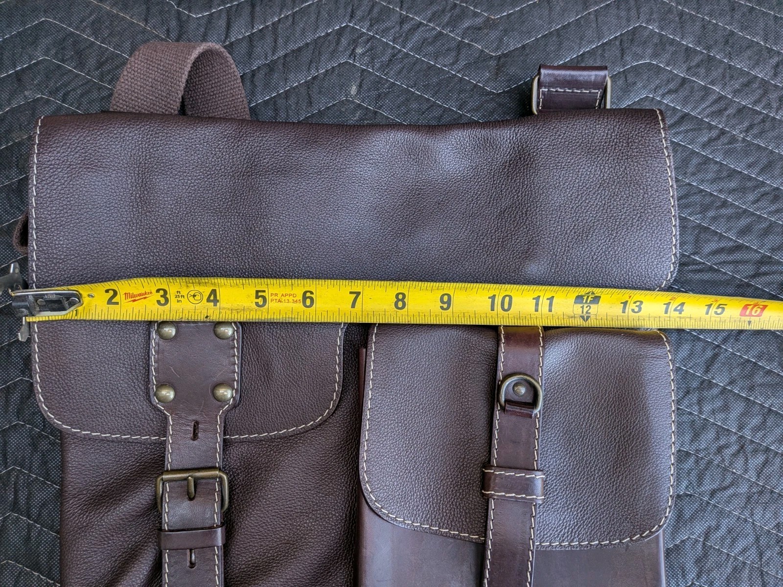 Claudia Firenze Italian Leather Crossbody Messenger Bag Brown Buckle Boho Travel