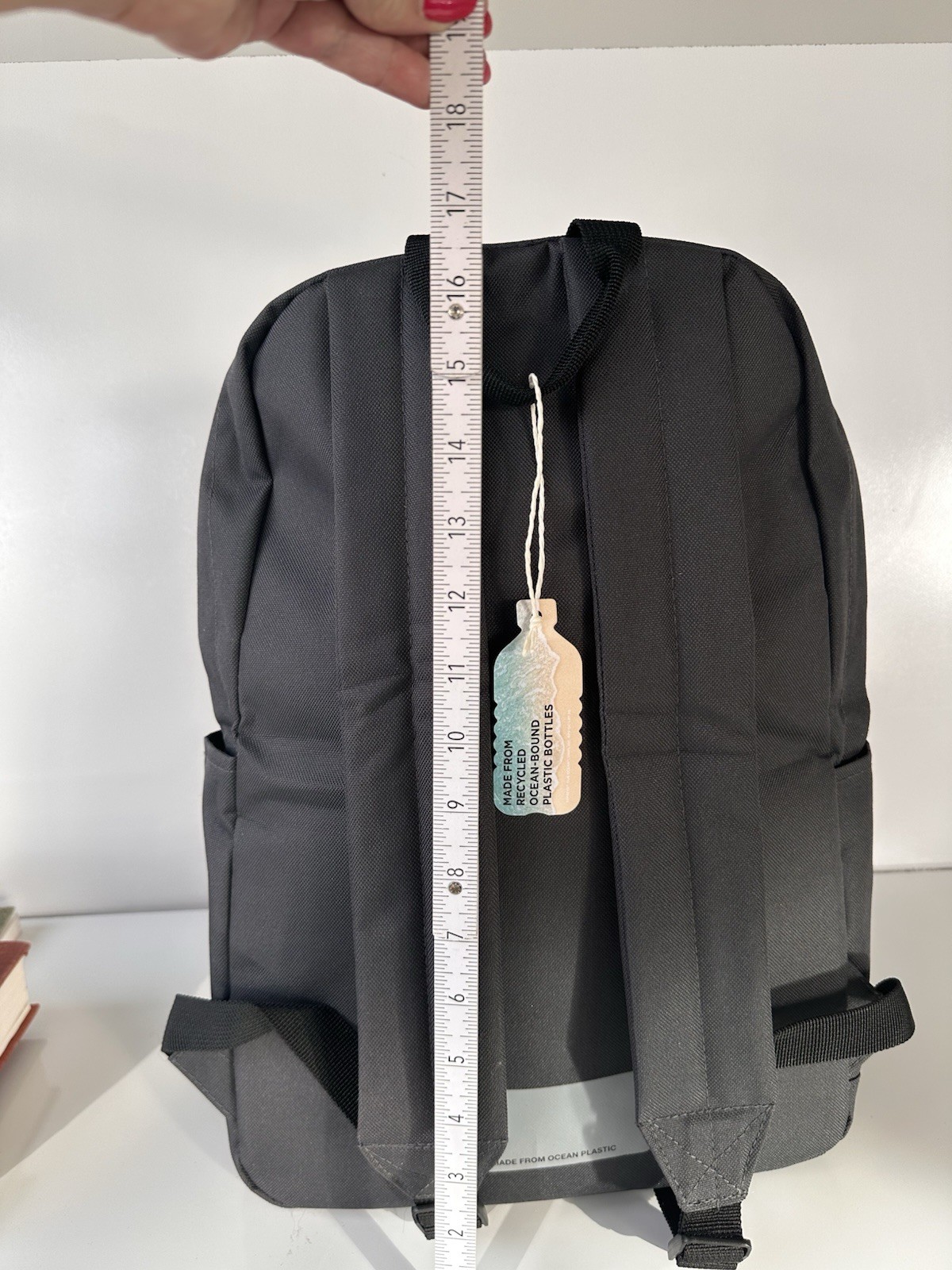 Leeds Eco Recycled Backpack 17-18”black Sustainable Ocean Plastic Keyspire Logo