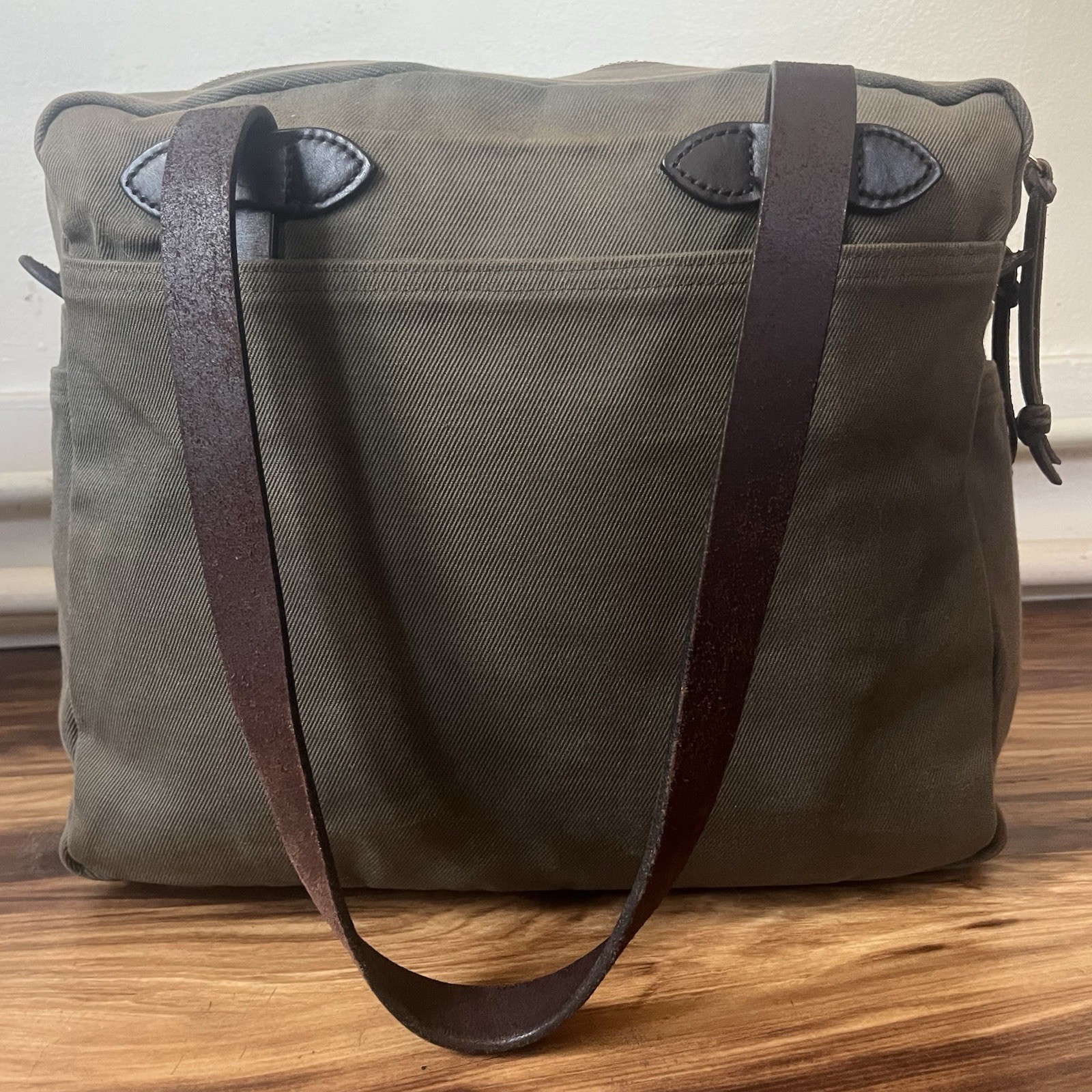 Filson 261 Rugged Twill Zipper Tote Bag | Otter Green Made in USA 2017 VG Patina