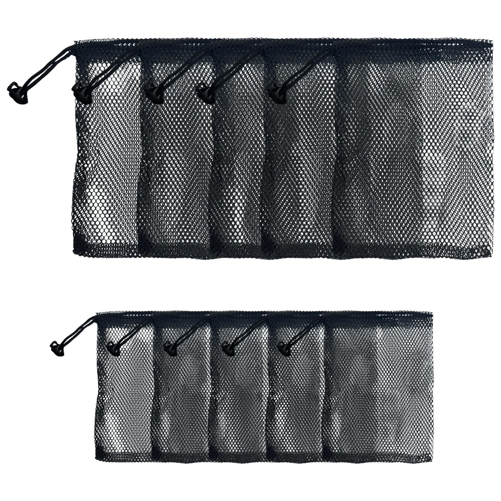 10 PCS Nylon Mesh Drawstring Bags, (6 x 4 and 6 x 8) with Cord Lock Closure, Por