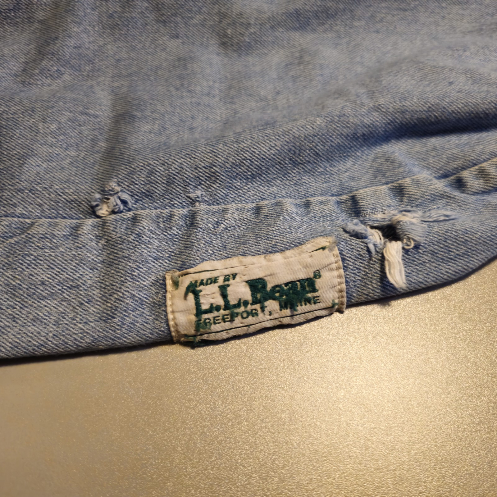 Vintage LL Bean Denim Large Sack Bag 26 X 34 Made In USA RARE
