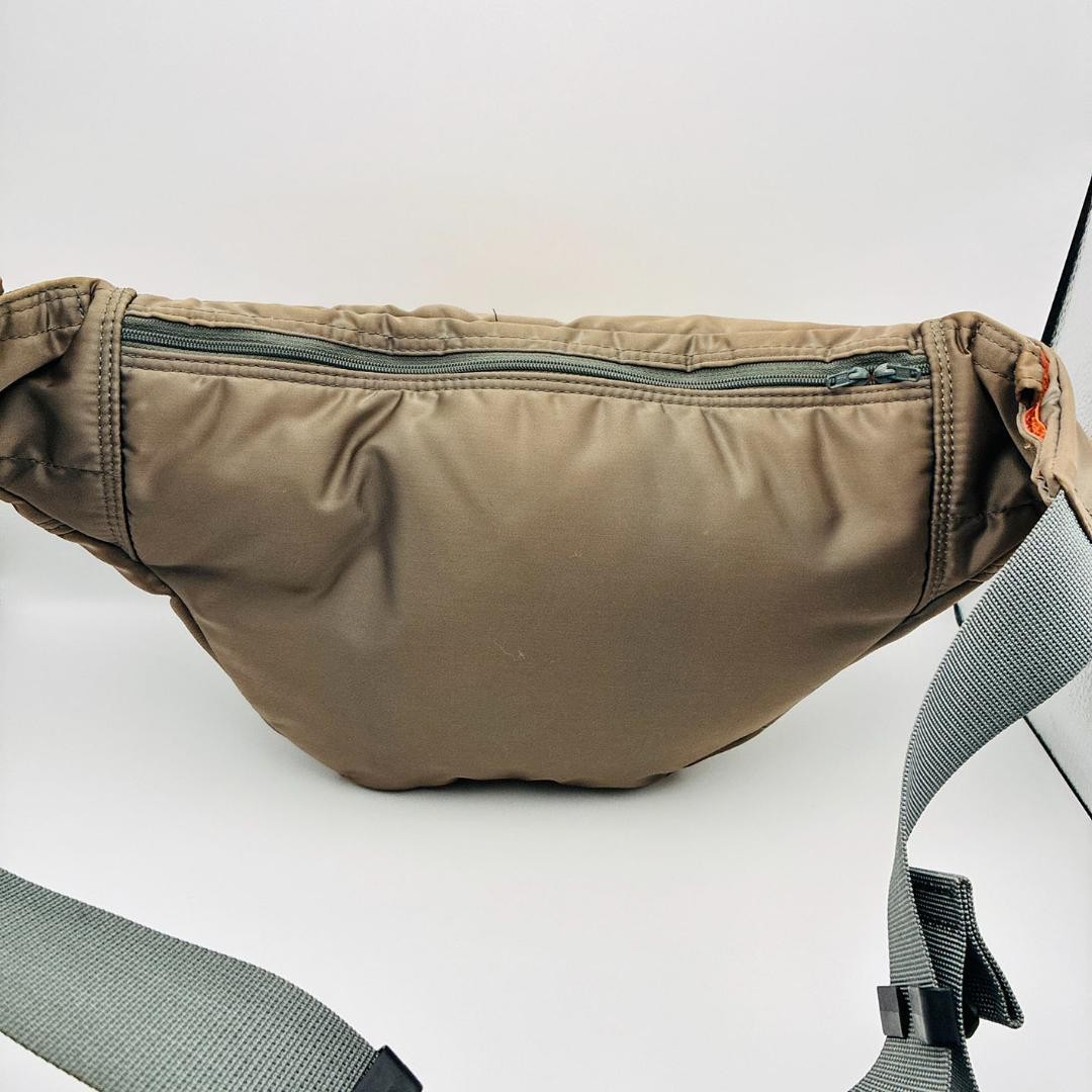 Authentic Porter TANKER Body Bag Gray Nylon 51cm Spacious Travel Outdoor