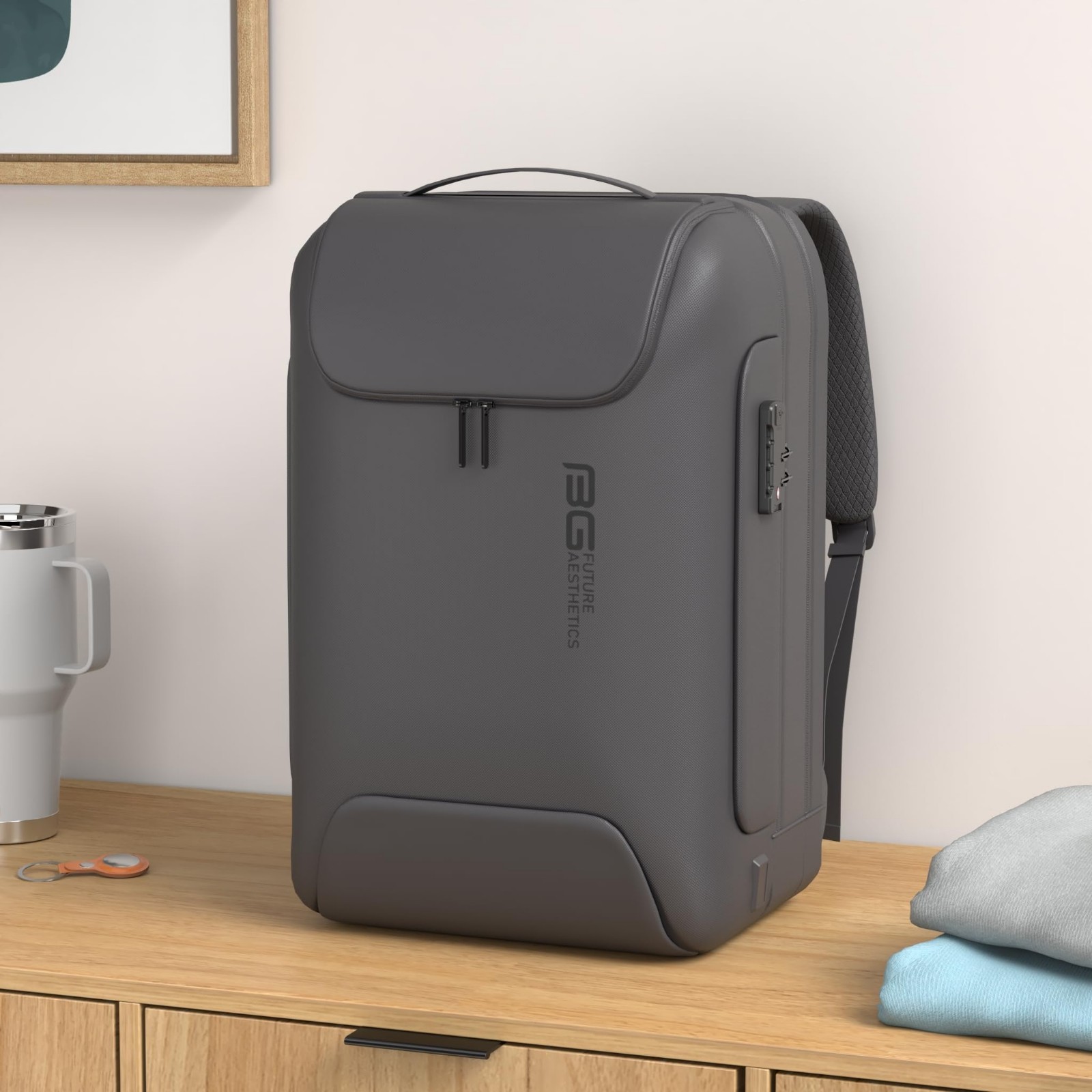 Waterproof Anti-Theft Travel Backpack, USB Charging Port, Fits 17.3″ Laptop