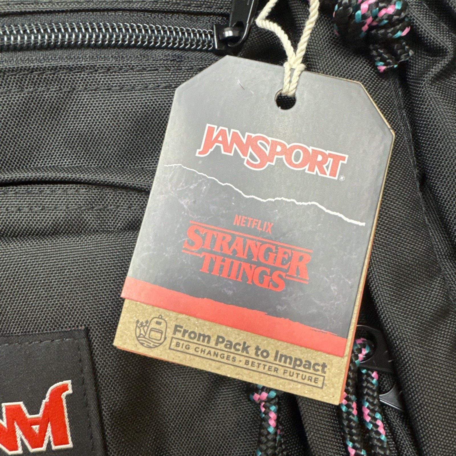 JanSport 34L Cool Student 17.5″ Backpack Stranger Things Mike’s Upside Down Logo