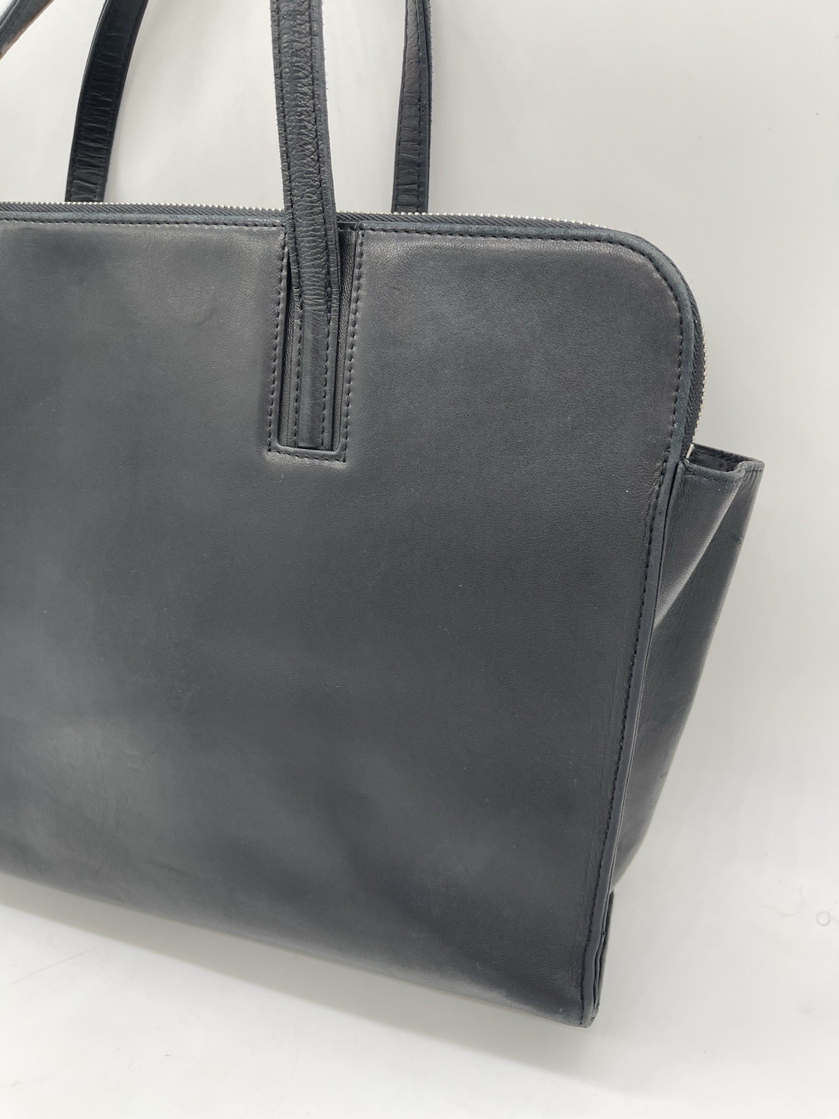 MONTBLANC Black Leather Briefcase Laptop Satchel Work Bag Travel Tote Classic
