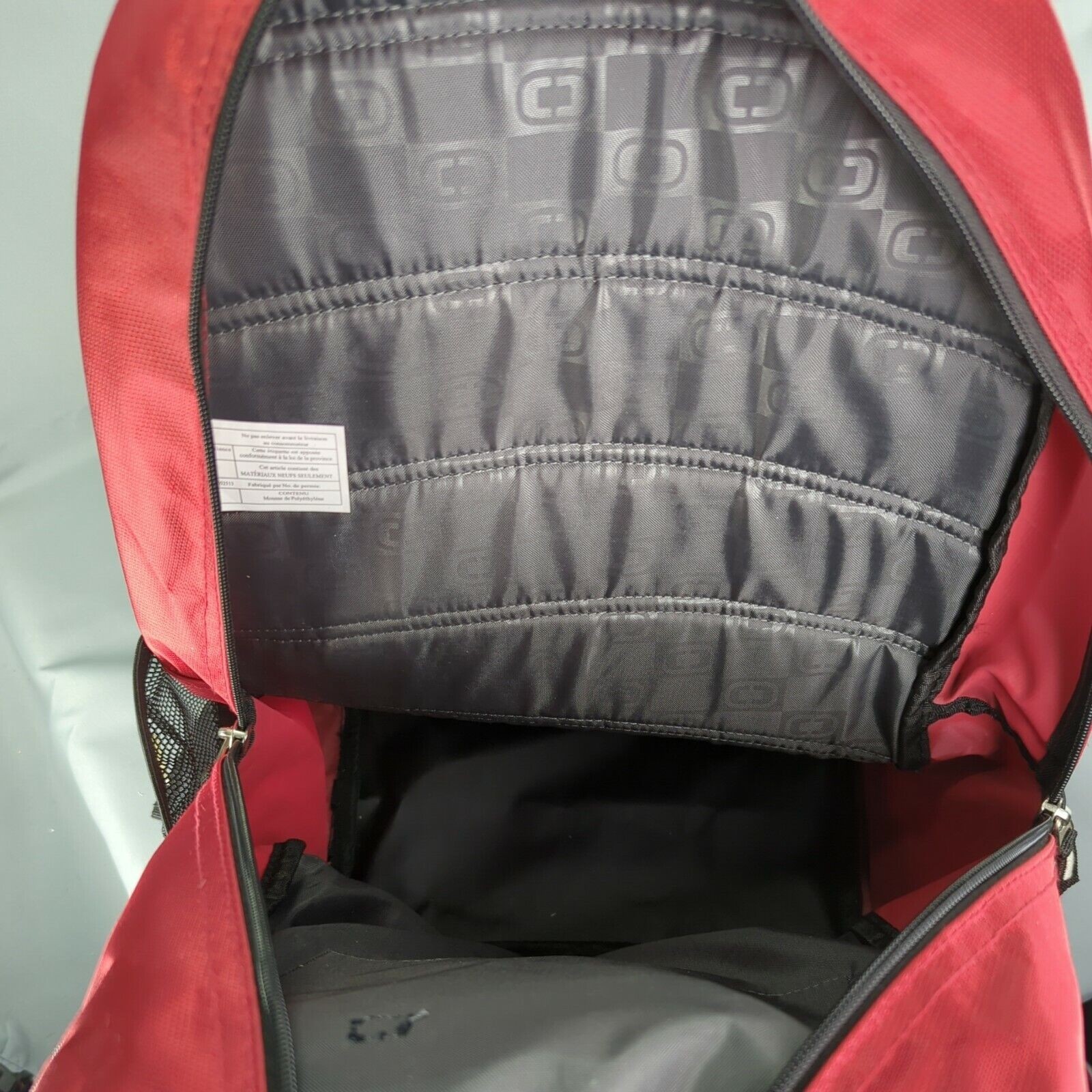 OGIO Backpack with Audio Port & Pocket Built In Red Black Centralia College Trio