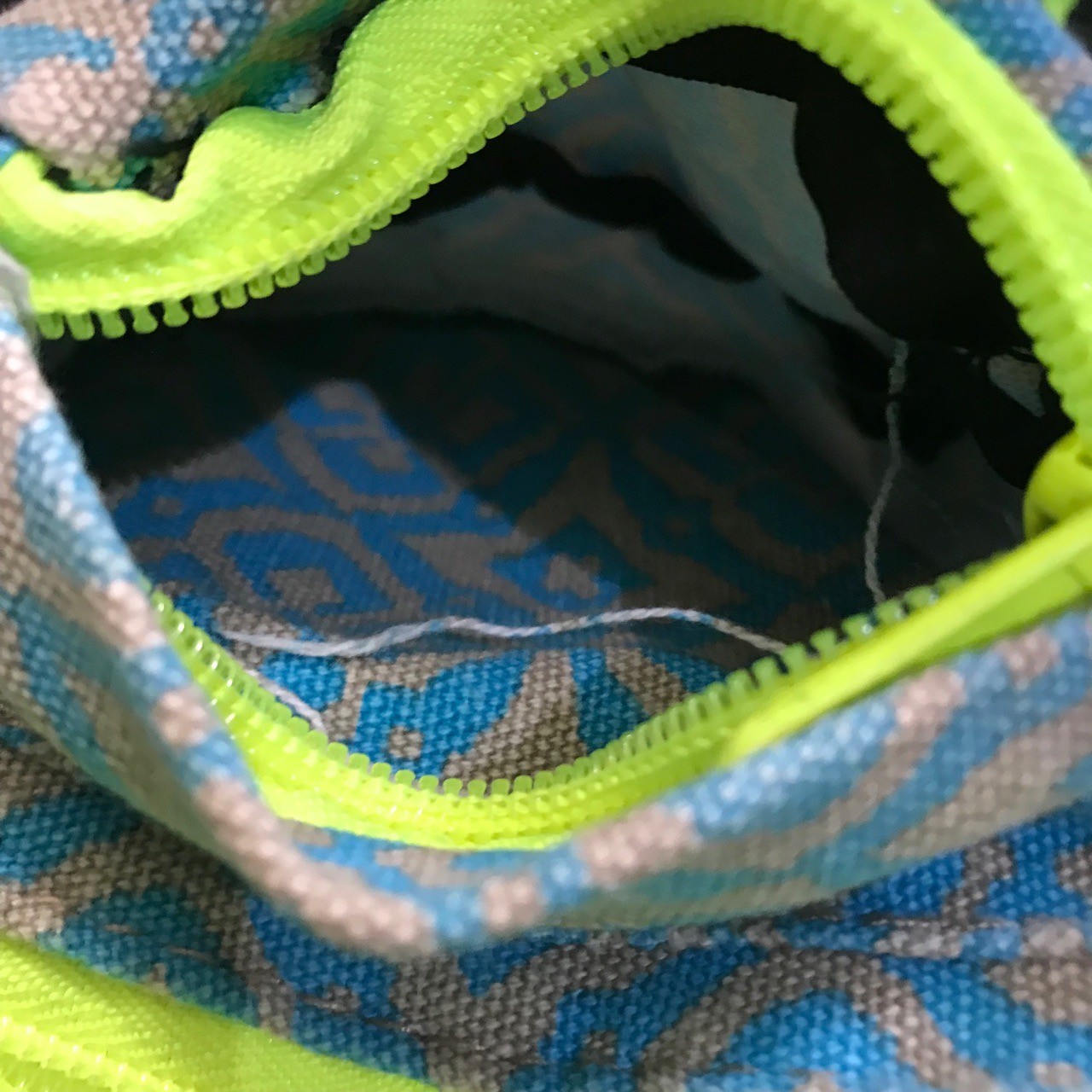 KAVU Rope Sling Bag Blue Tan Geometric Cross Body Outdoor Travel Backpack