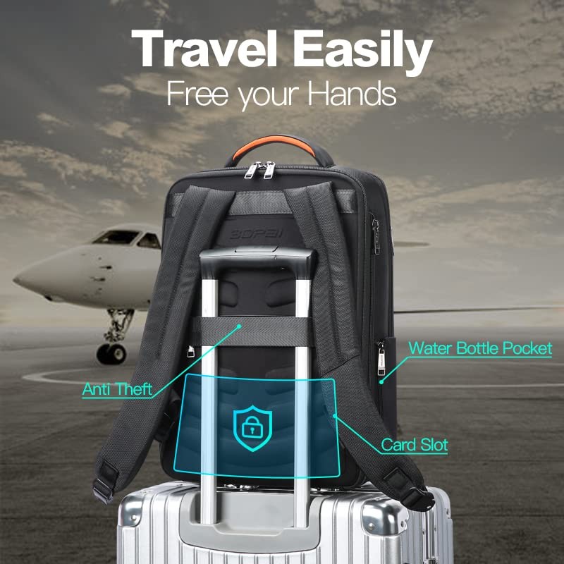 Expandable Travel Professional Men Business Laptop Backpack 15.6 inch Work Sm…