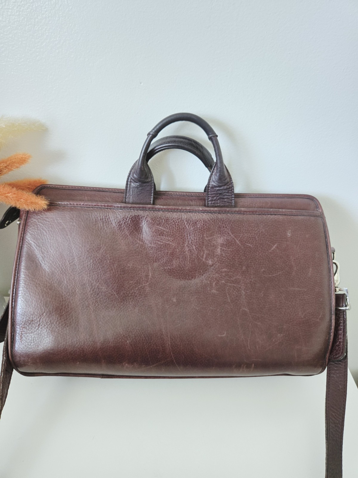 Vintage Jack Georges Messenger Bag Briefcase Leather Burgundy USA