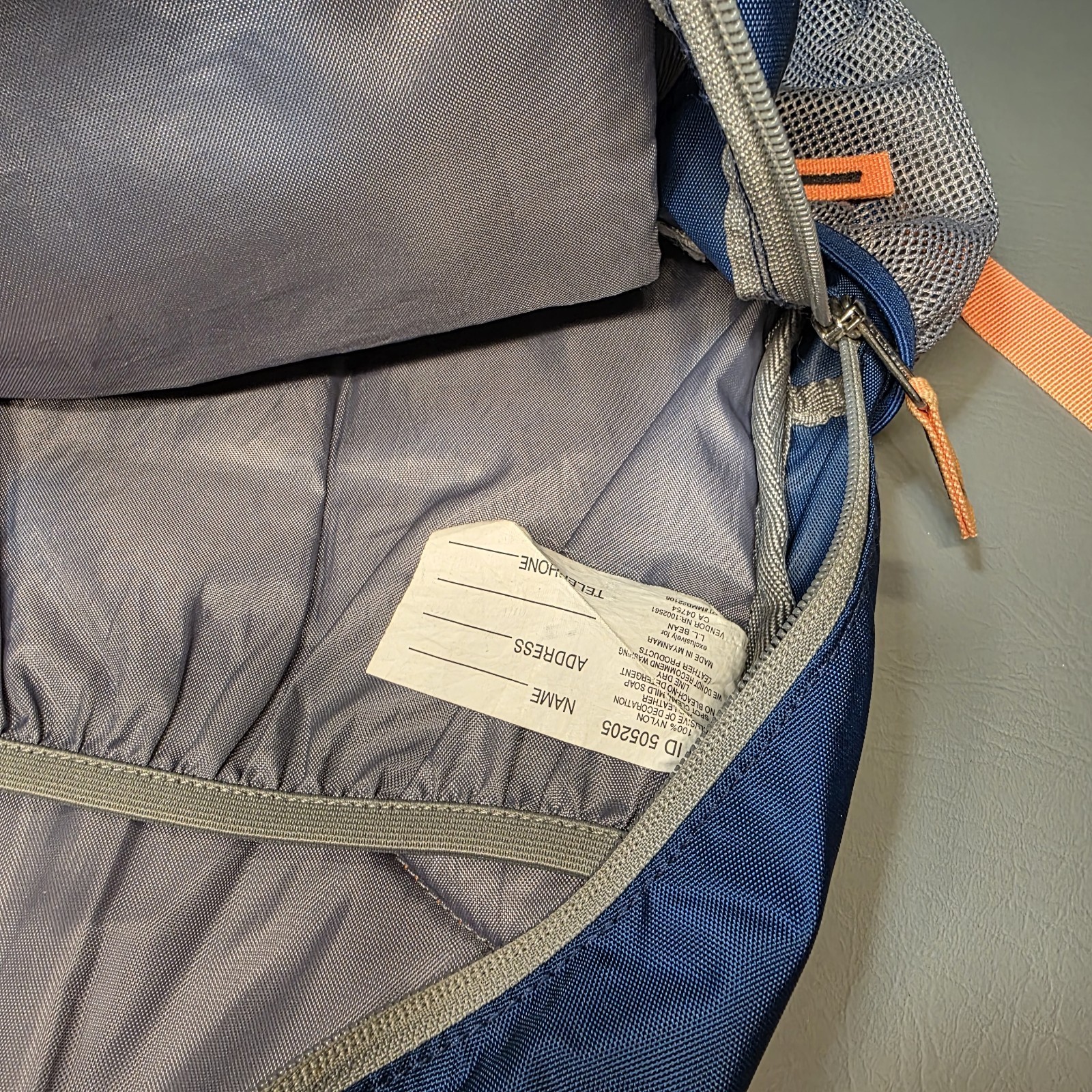 LL Bean Explorer Backpack Blue/Orange Hiking Bag Camping Outdoors Multi Compartm