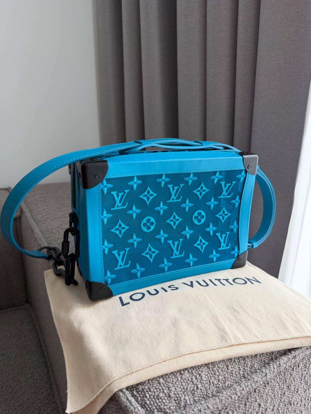 Authentic LOUIS VUITTON Soft Trunk Monogram Mesh Shoulder Bag
