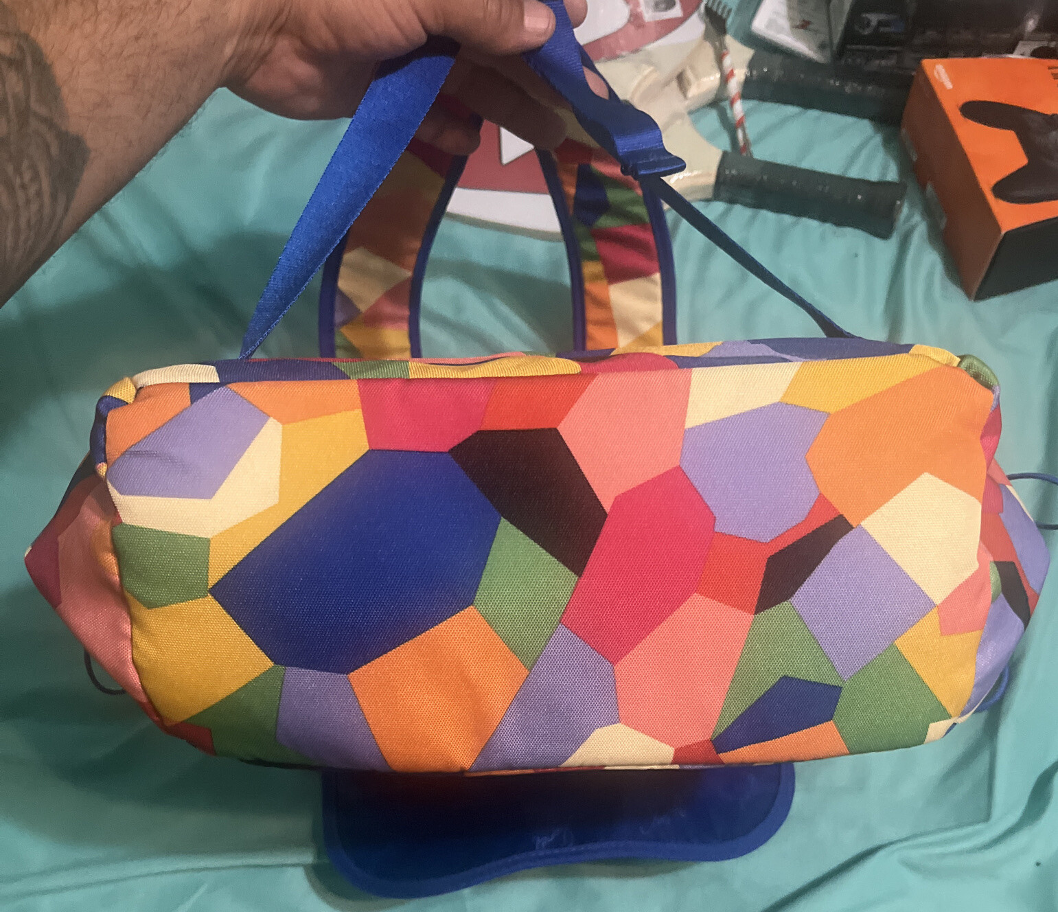 Vera Bradley Lighten Up Drawstring Backpack Pop Art Multicolor EUC Rare