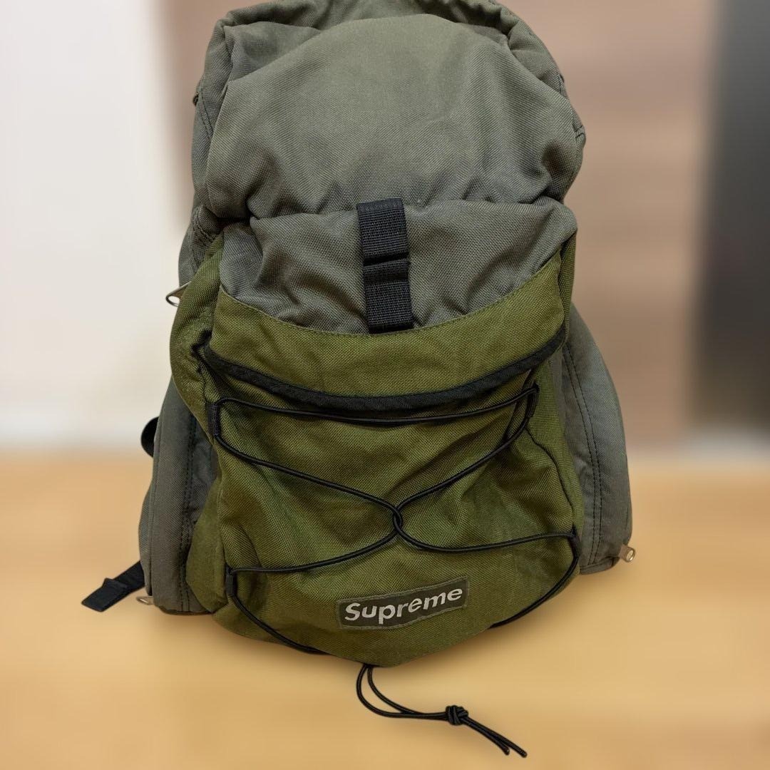 90s Supreme Backpack Olive USA Made Rare Vintage Skate Nylon Used
