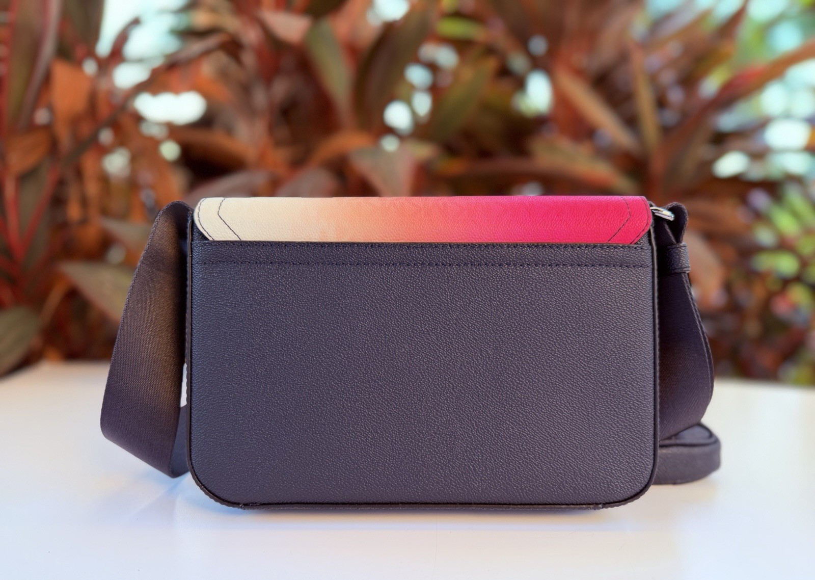 Michael Kors Cooper Flap Crossbody Bag + Pouch MK Ombre Dark Raspberry Multi
