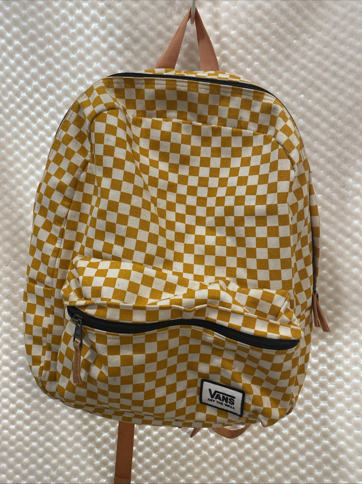 Vans Old Skool Men’s Backpack Classic Orange White Checkerboard Skater GO VOLS