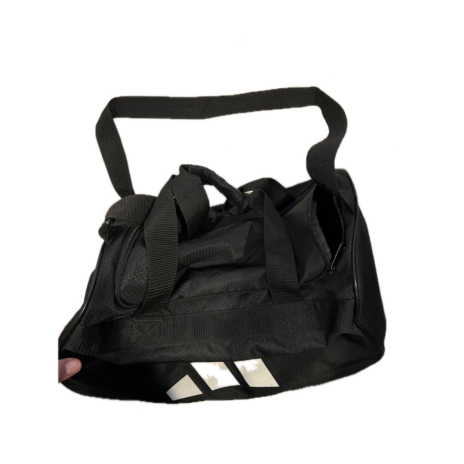 Adidas Defender Small White Black Gym Bag 18″x10″x12″