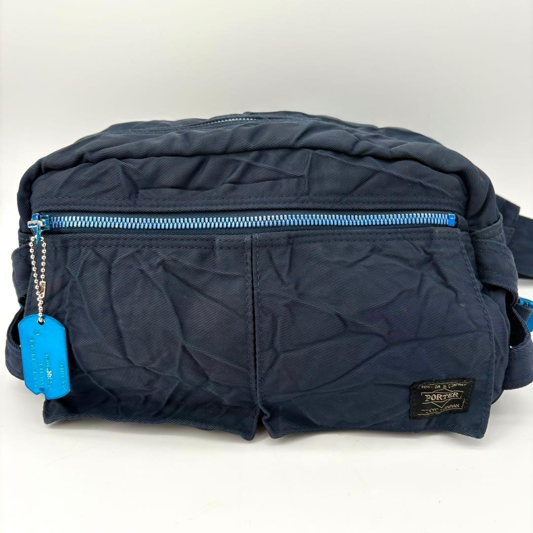 Authentic Yoshida Kaban Porter Ride Body Bag Navy 17x28x12cm Traditional Craft