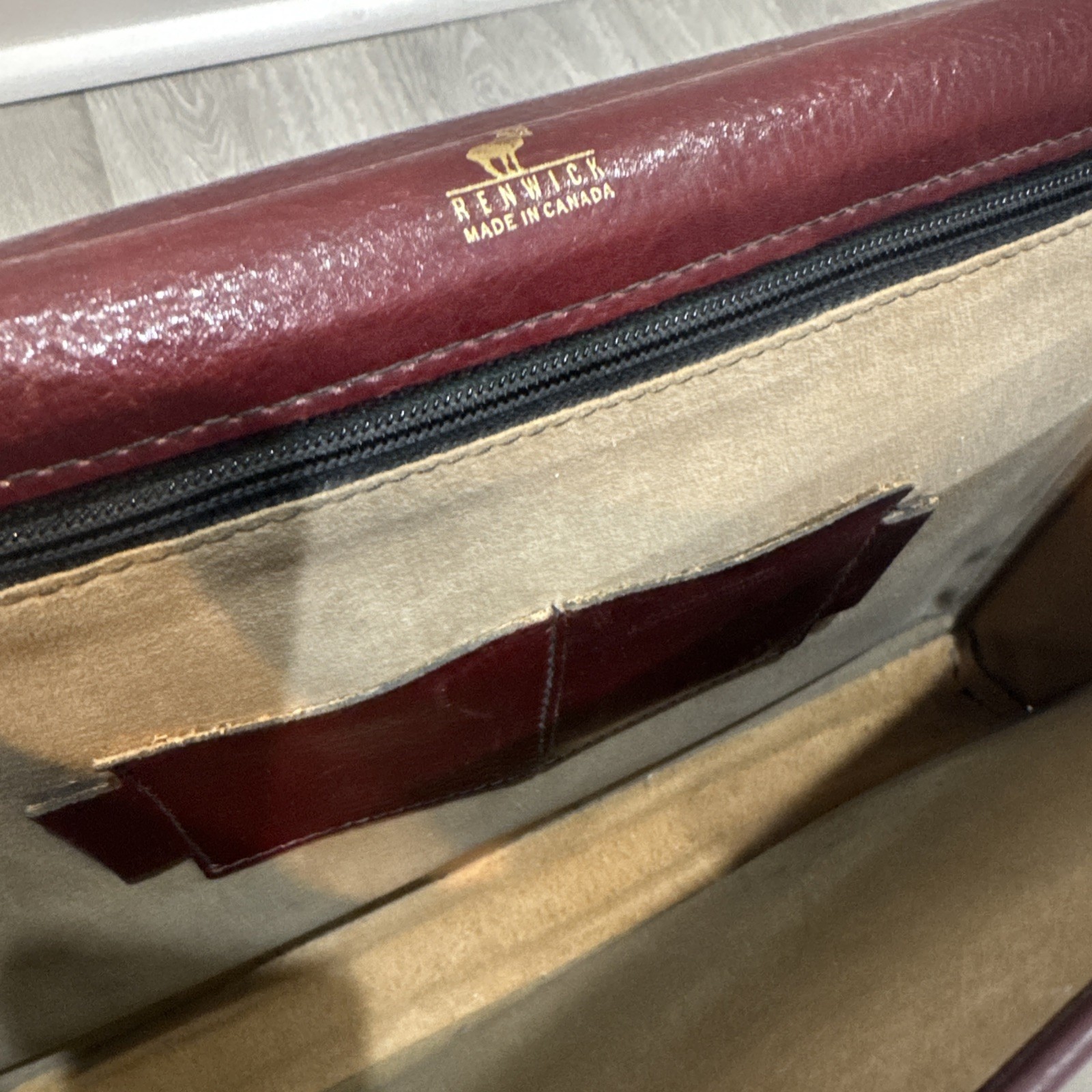 Vintage Renwick Antico Oxhide Leather Mens Briefcase Bag w Keys Canada Messenger