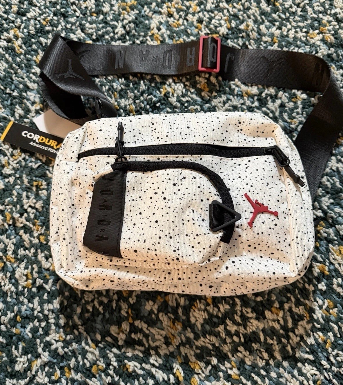 Jordan Crossbody Bag Collectors White Red Black Speckle Cordura (3L) NWT