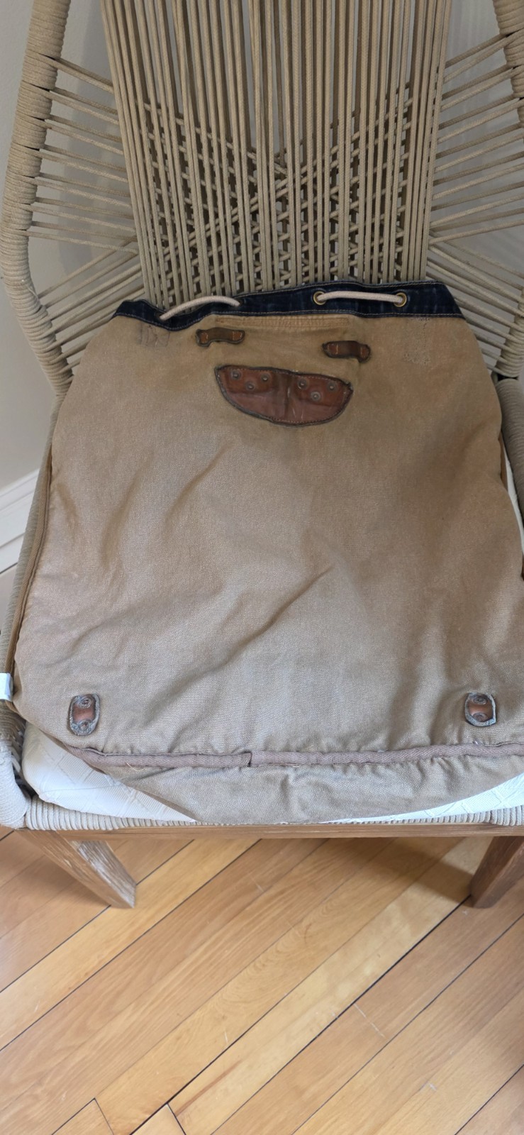 RRL & Co Double RL Ralph Lauren Indigo Denim Leather Rucksack Backpack Vintage