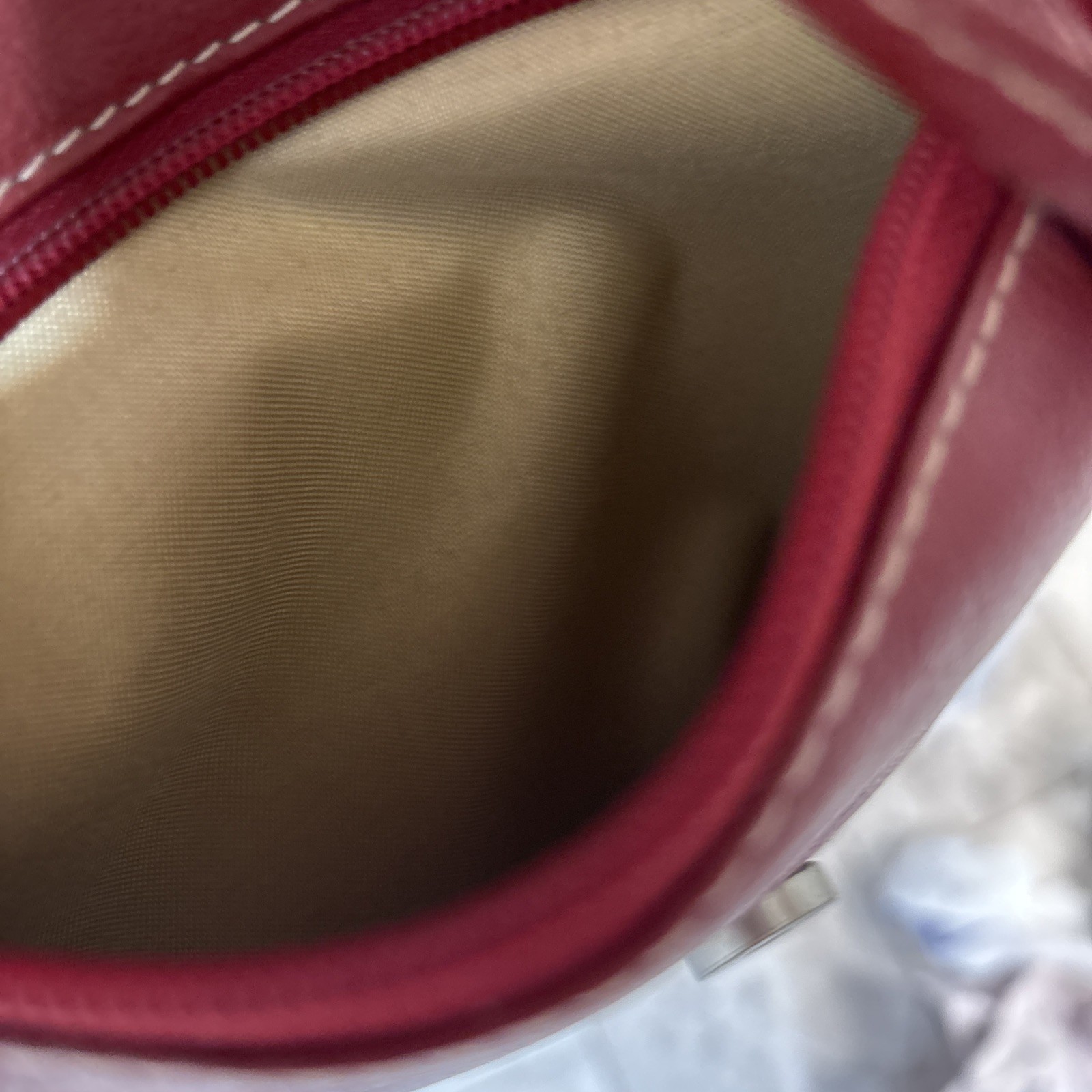 Piel Genuine Leather Red Backpack Purse With Straps Buckle Snap Closure.