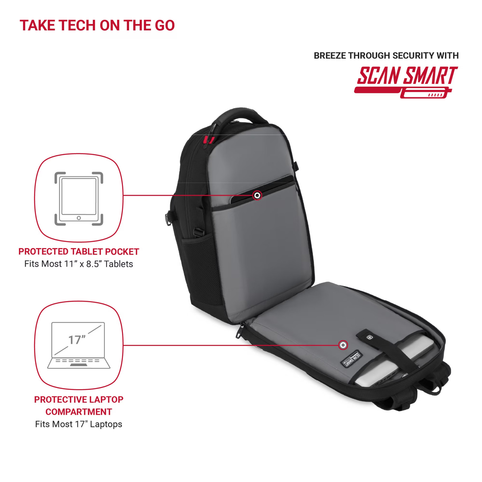 [NEW] Swissgear Stride ScanSmart Laptop Backpack,Black