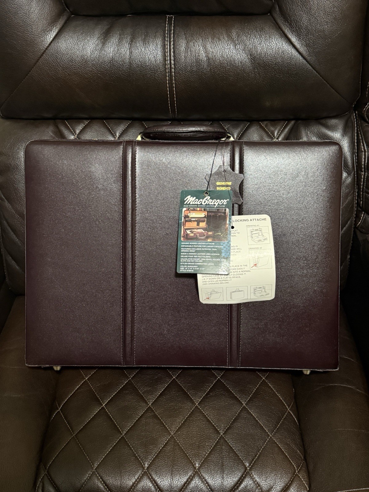 Vintage 80’s 90’s MacGregor Kmart Dual Opening Bonded Leather Attaché Briefcase