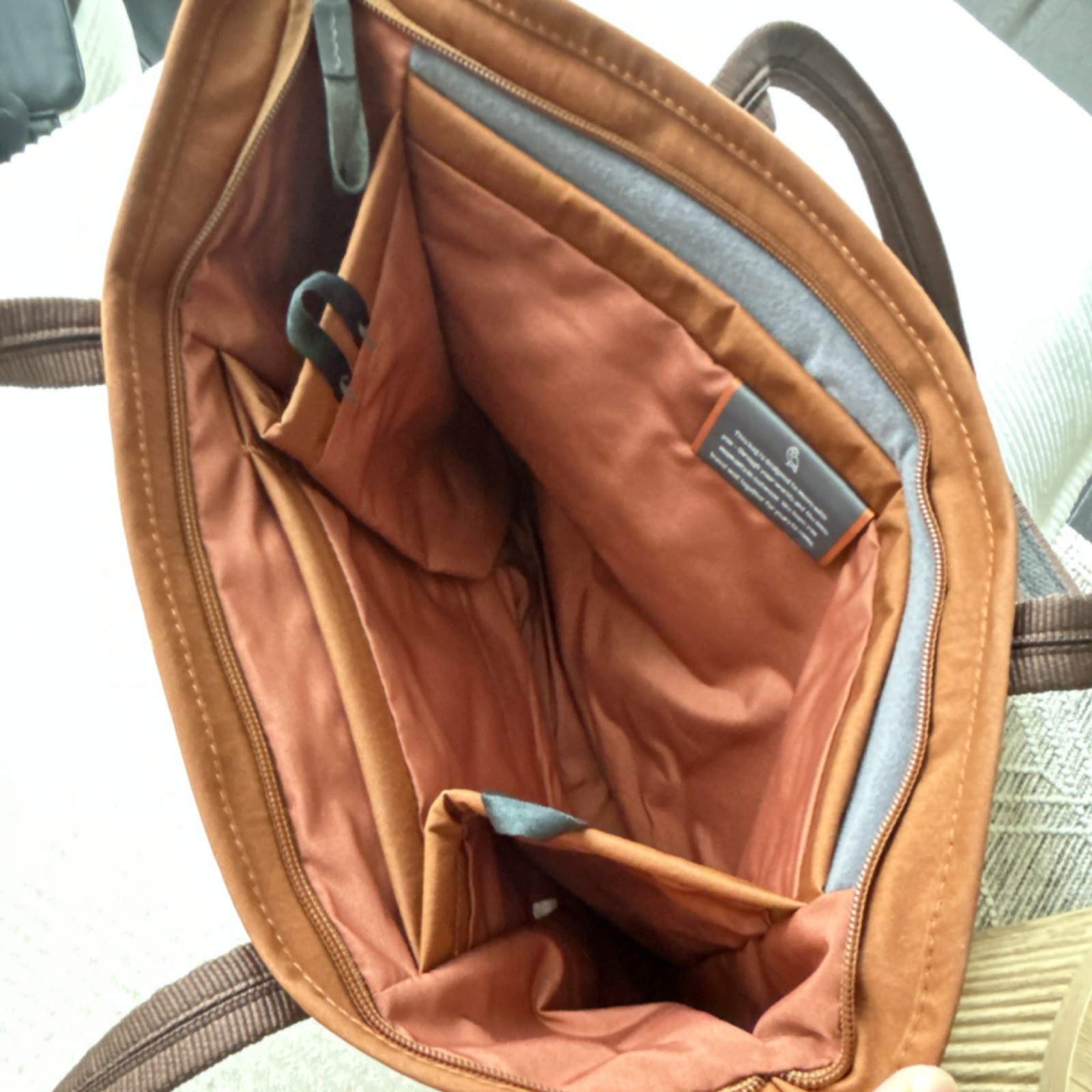 Bellroy Brown Tote Bag for Men with Zip Closure and Pockets