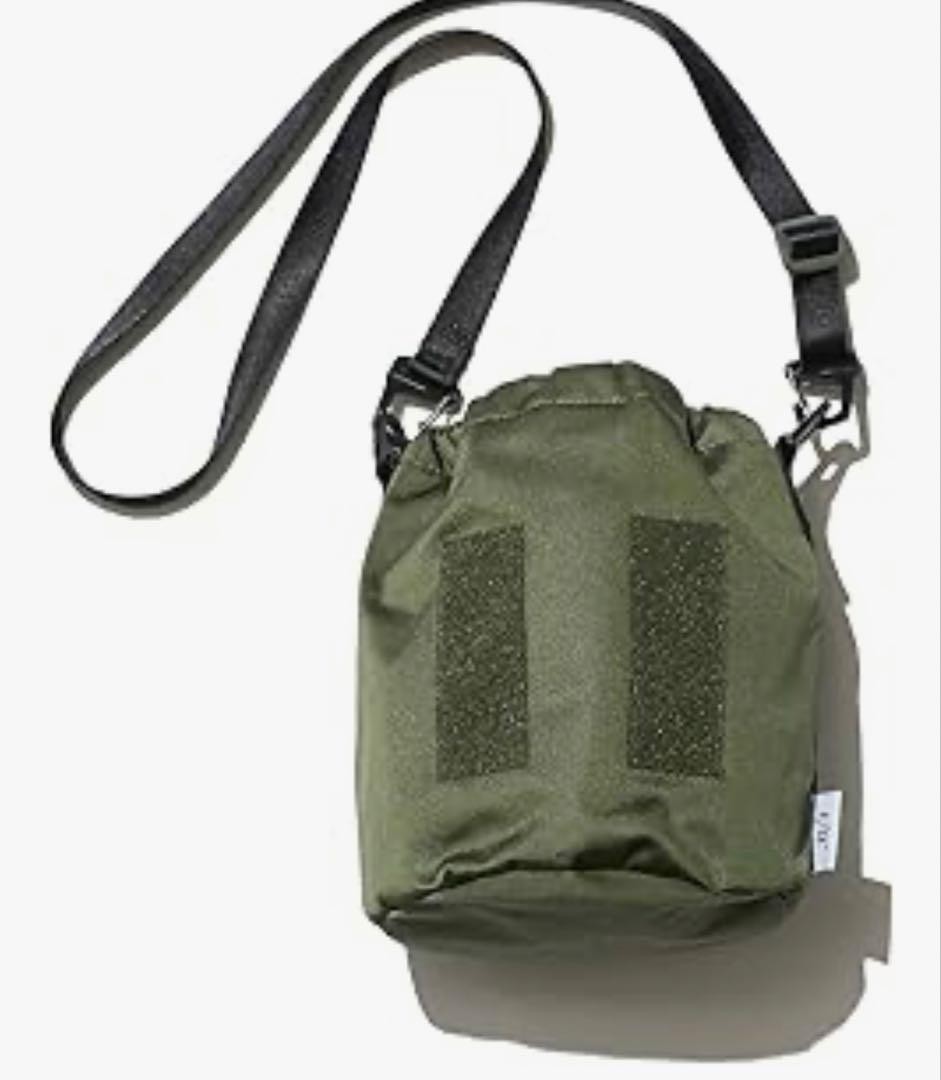 F/CE. Satin Drawstring Mini Bag Olive Nylon Shoulder Bag Japan