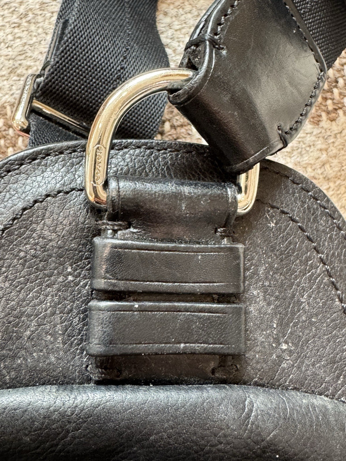 Coach Thompson Convertible Sling Bag Pack Black Smooth Calf Leather Men’s