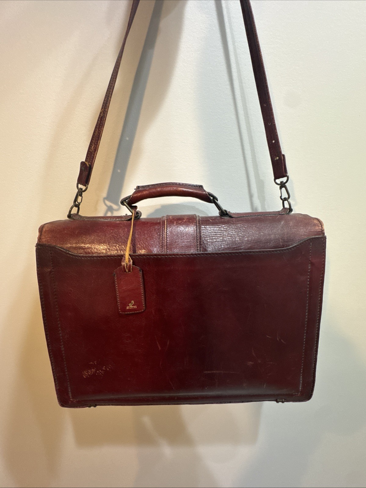 Vintage Renwick Antico Oxhide Leather Mens Briefcase Bag w Keys Canada Messenger