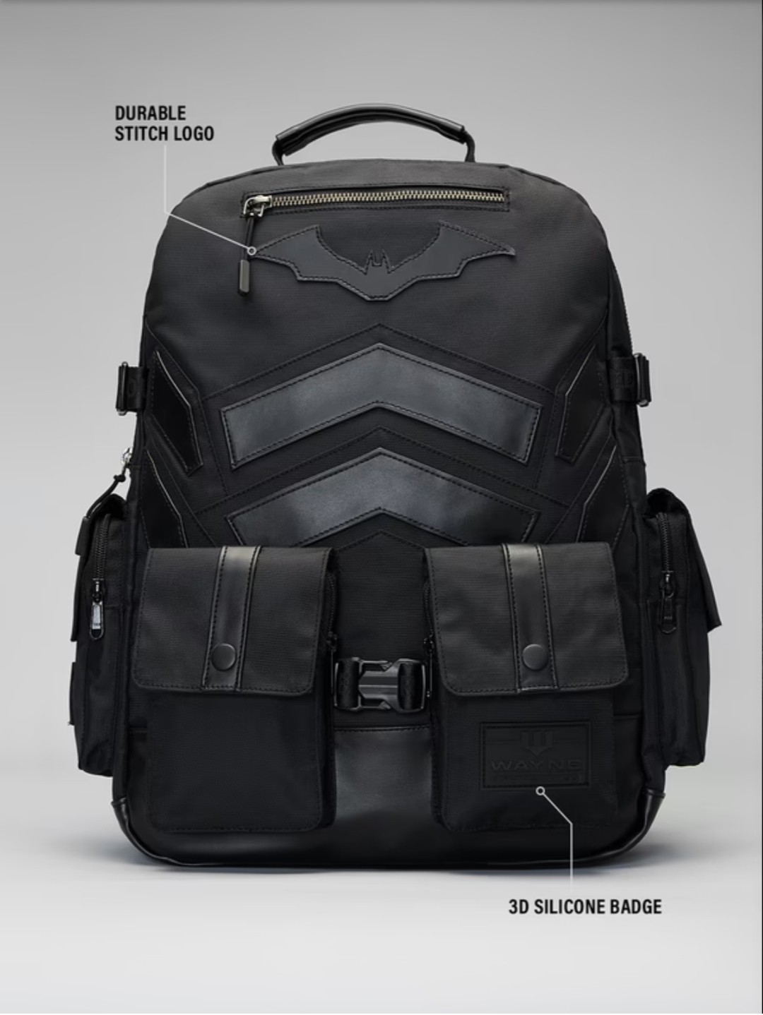 Backpack Batman Unisex Laptop School Travel Bag 19.3L Water Resistant Black