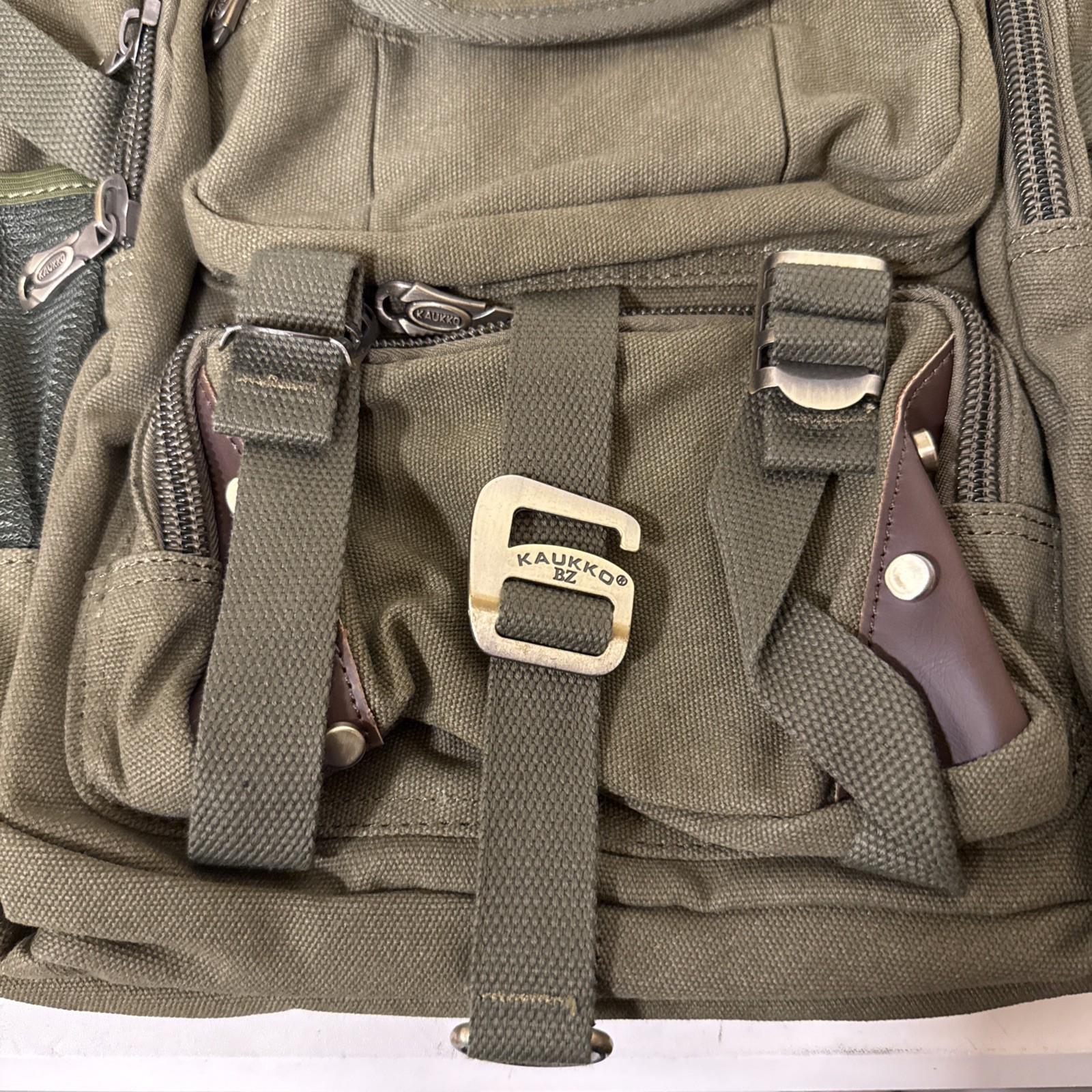 Kaukko Men Canvas Backpack Rucksack Bag Camping Travel School Satchel Outdoor