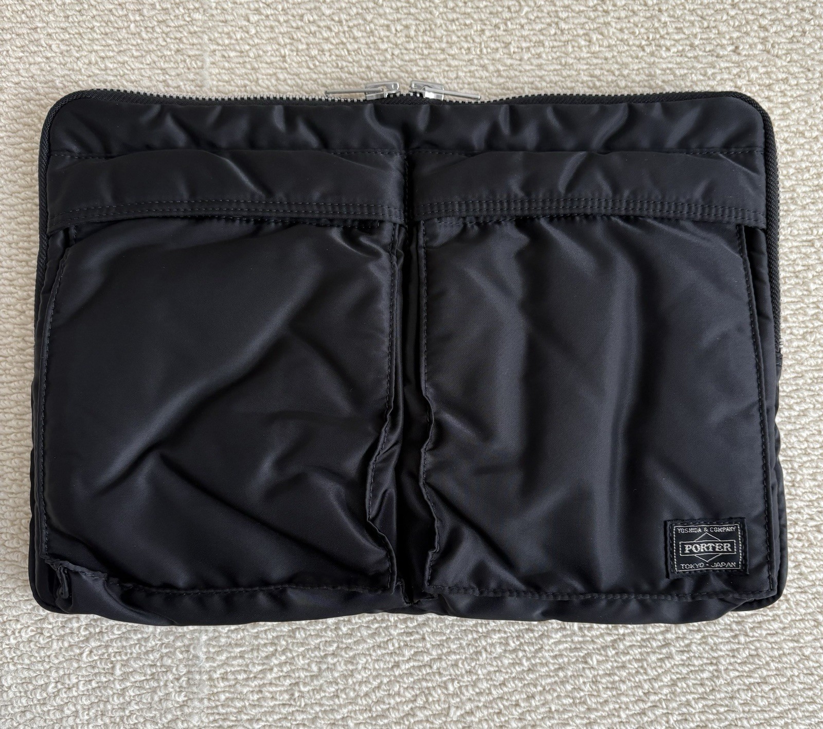 Yoshida & Co. Porter Tanker Clutch Bag Document Case Black Used Japan 35cm×24cm