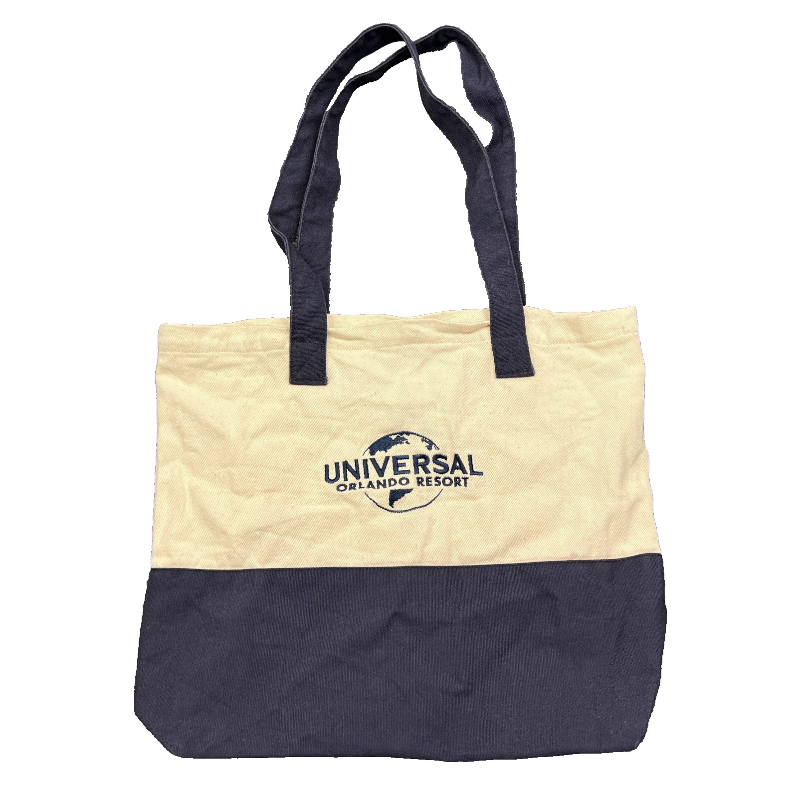 Universal Orlando Resort Big Logo Two-Tone Tote Bag Blue White