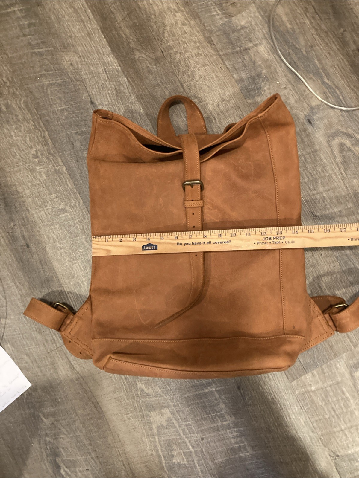 One Mill & Bull Roll Top Backpack Leather Tan Brown Bag