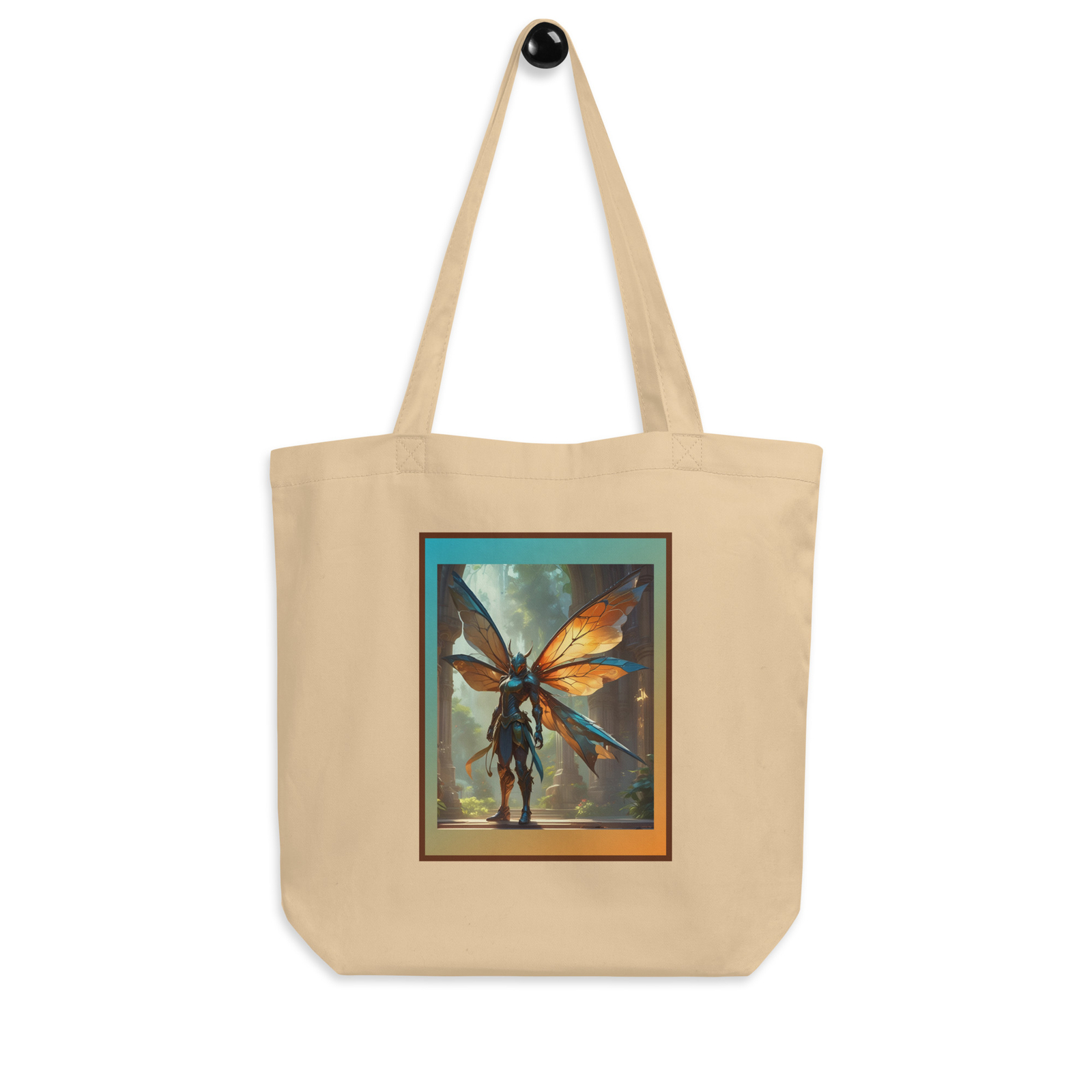 “Dragonfly Guardian” Eco Tote Bag Fantasy Sci-fi Knight Elf Mistress