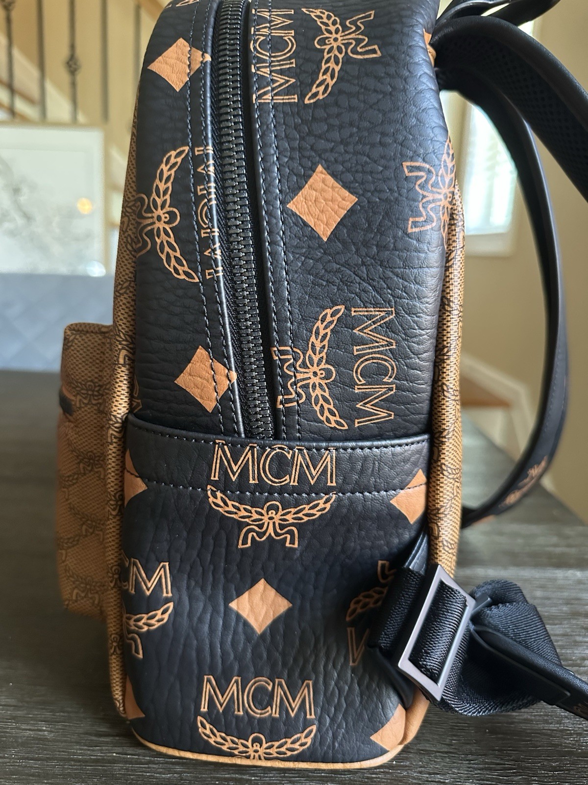MCM STARK MIXED MONOGRAM BACKPACK,