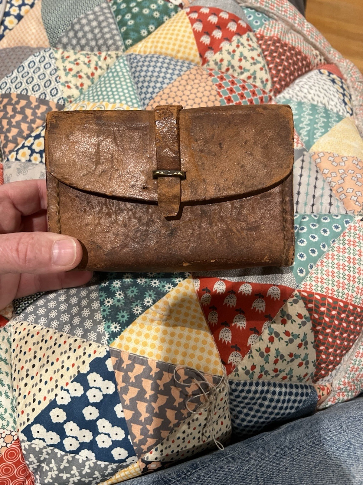 VTG Leather Pouch & Brown Smaller Pouch PreOwned Condition See Photos