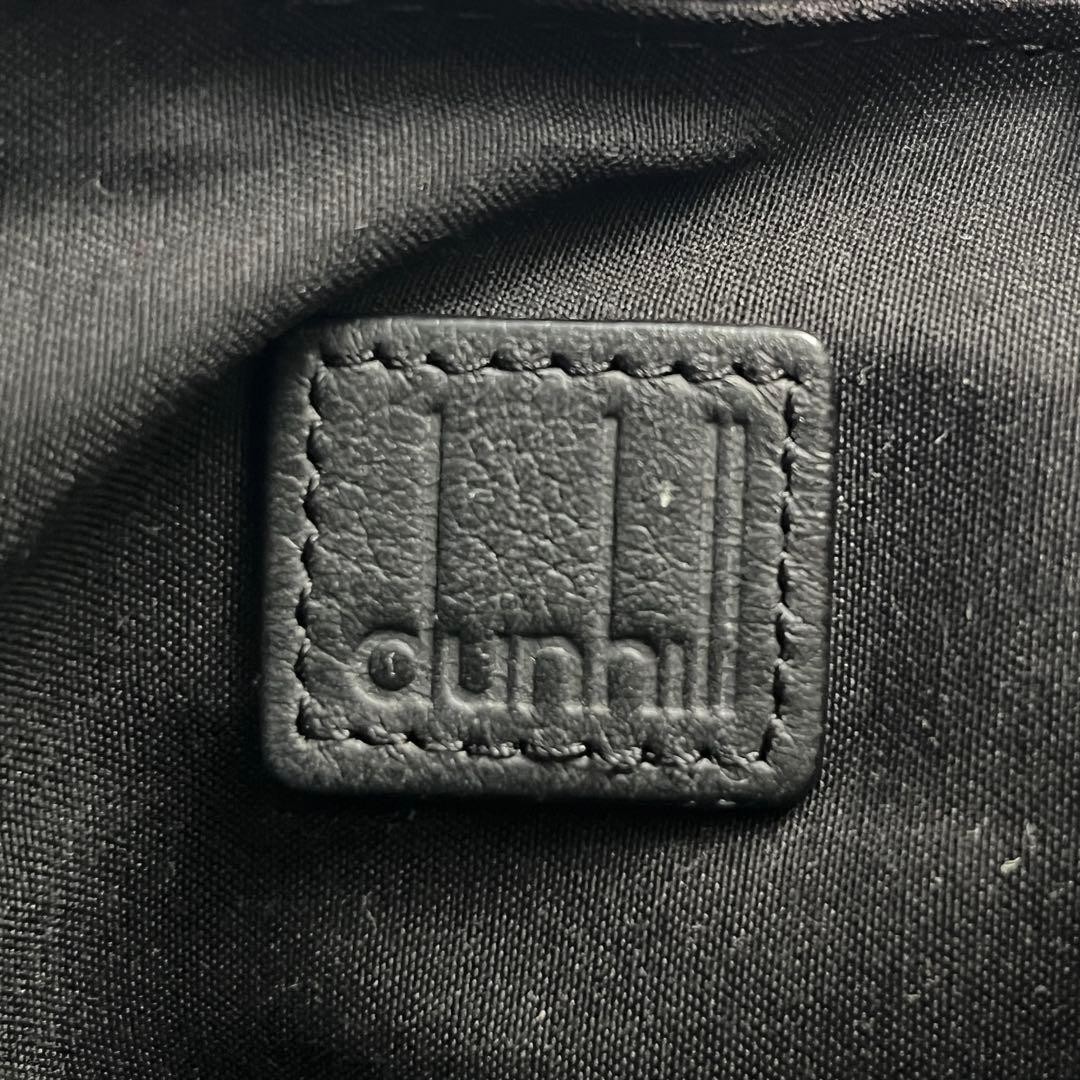 Dunhill Bordon Shoulder Bag Leather Black Crossbody Bag 22x18x5cm Excellent