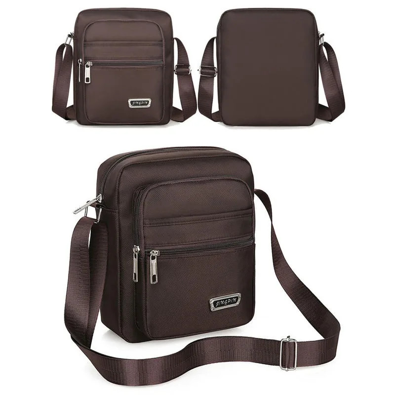 Men’s Nylon Shoulder Bag Business Leisure Large Capacity Portable Handbag Multi
