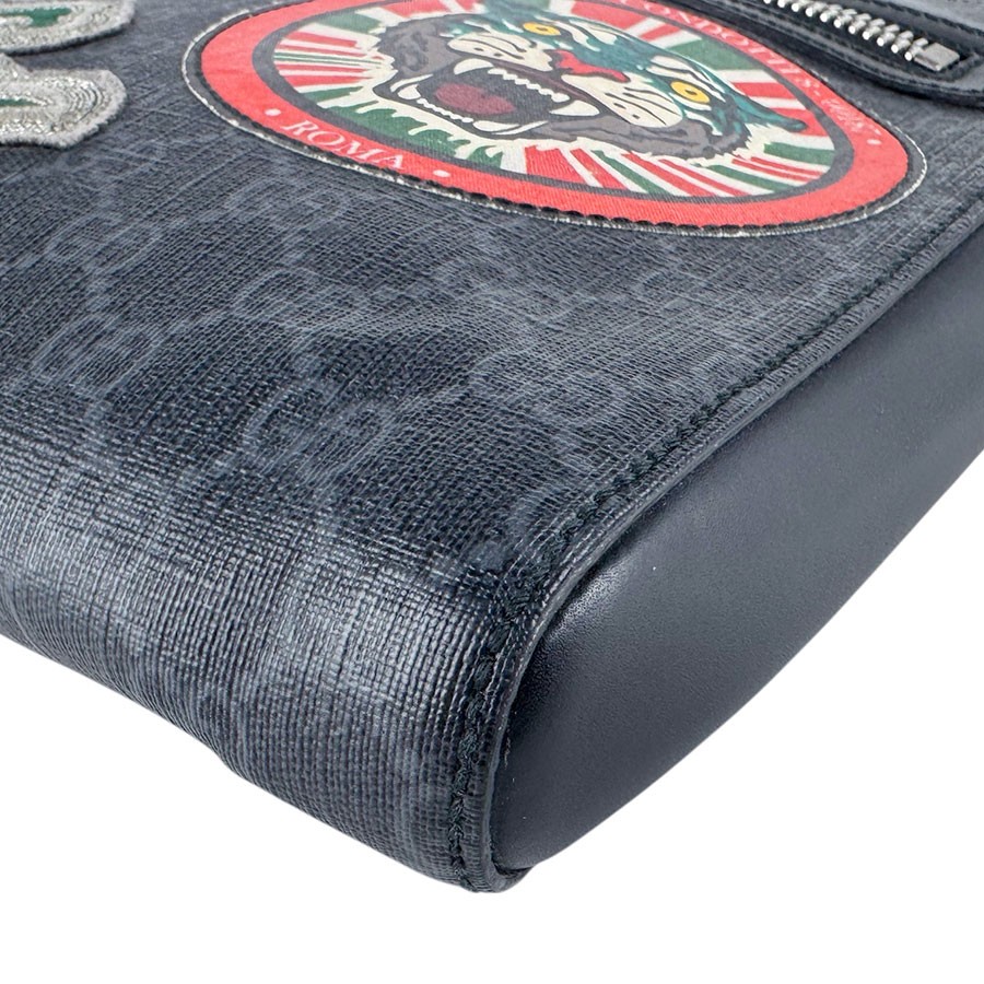 Auth GUCCI GG Supreme Crossbody Shoulder Bag Black/Multicolor PVC – z8640