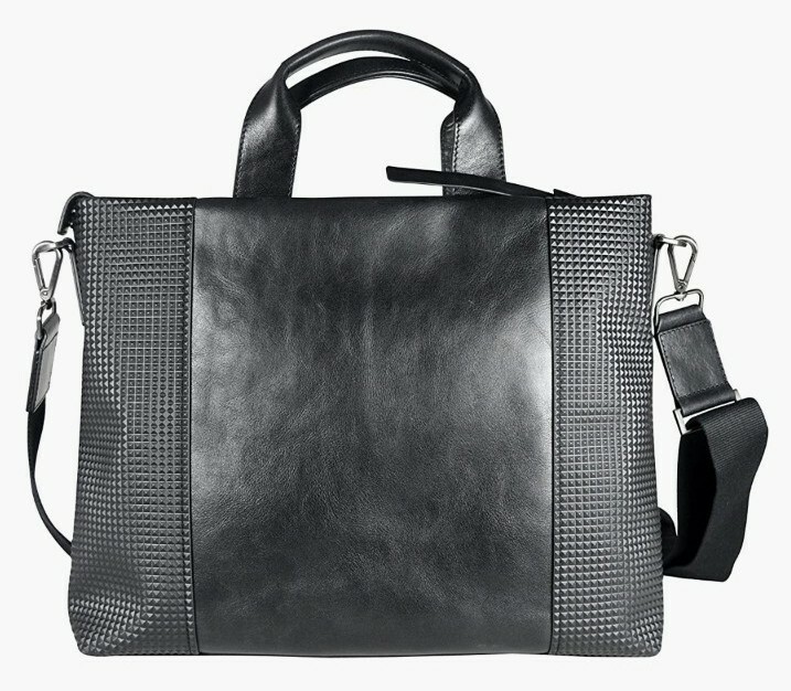 POLICE Armed Genuine Leather Vertical Tote Messenger/Office BagUnisex AUTHENTIC