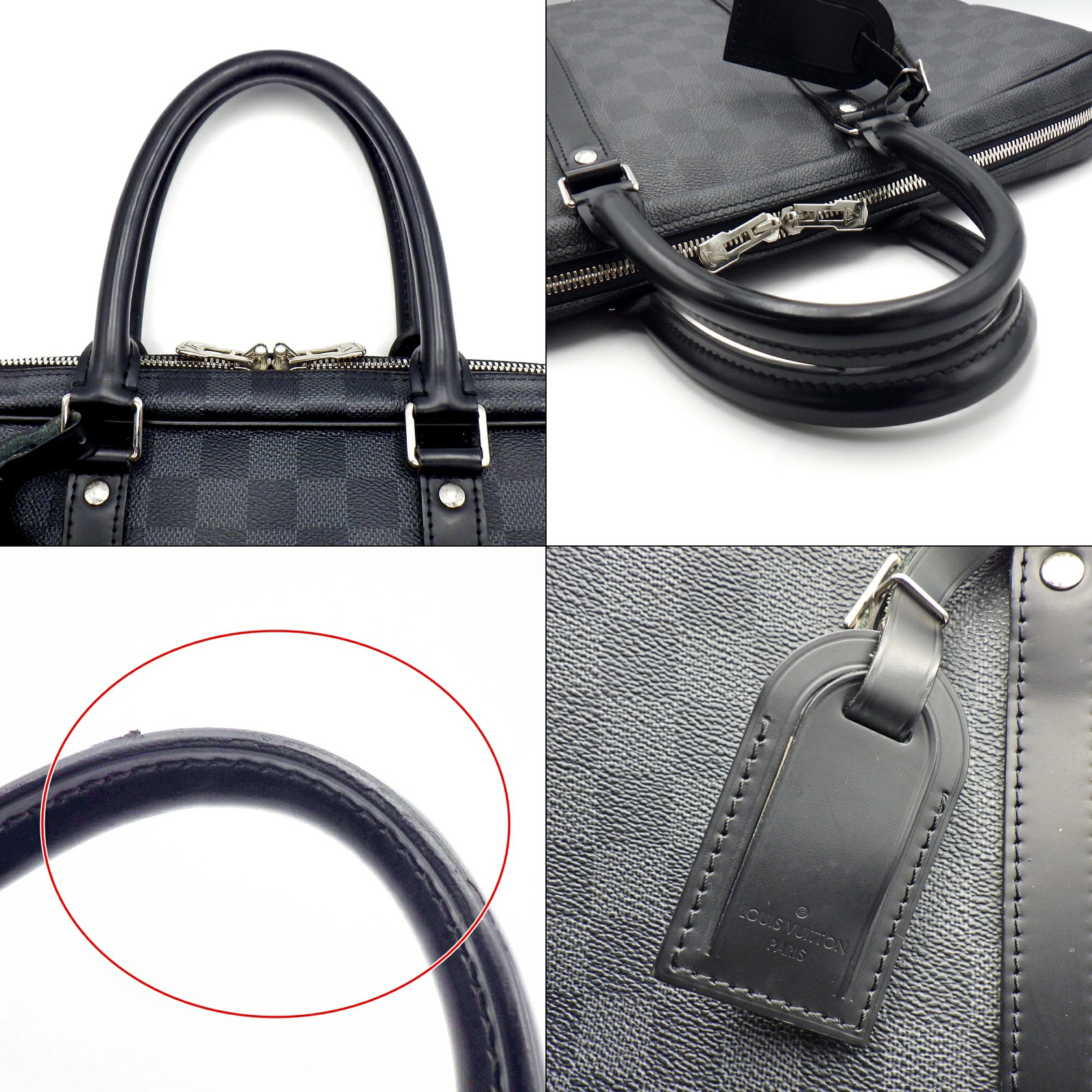 LOUIS VUITTON Porte Document Voyage Briefcase N41125 Damier Graphite Black Gray