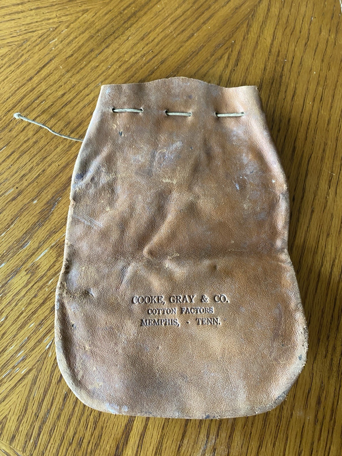 Cooke Gray & Co Cotton Factors Memphis Tennessee Leather Pouch Bag Vintage 1930s