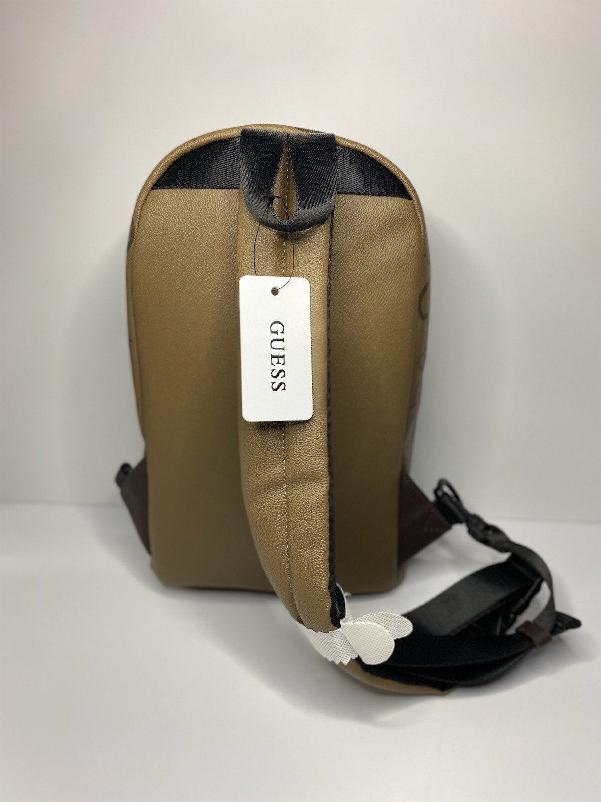 New, Guess, Cocoa Beige Crossbody Bag 2 Pockets Adjustable Strap Backpack Unisex