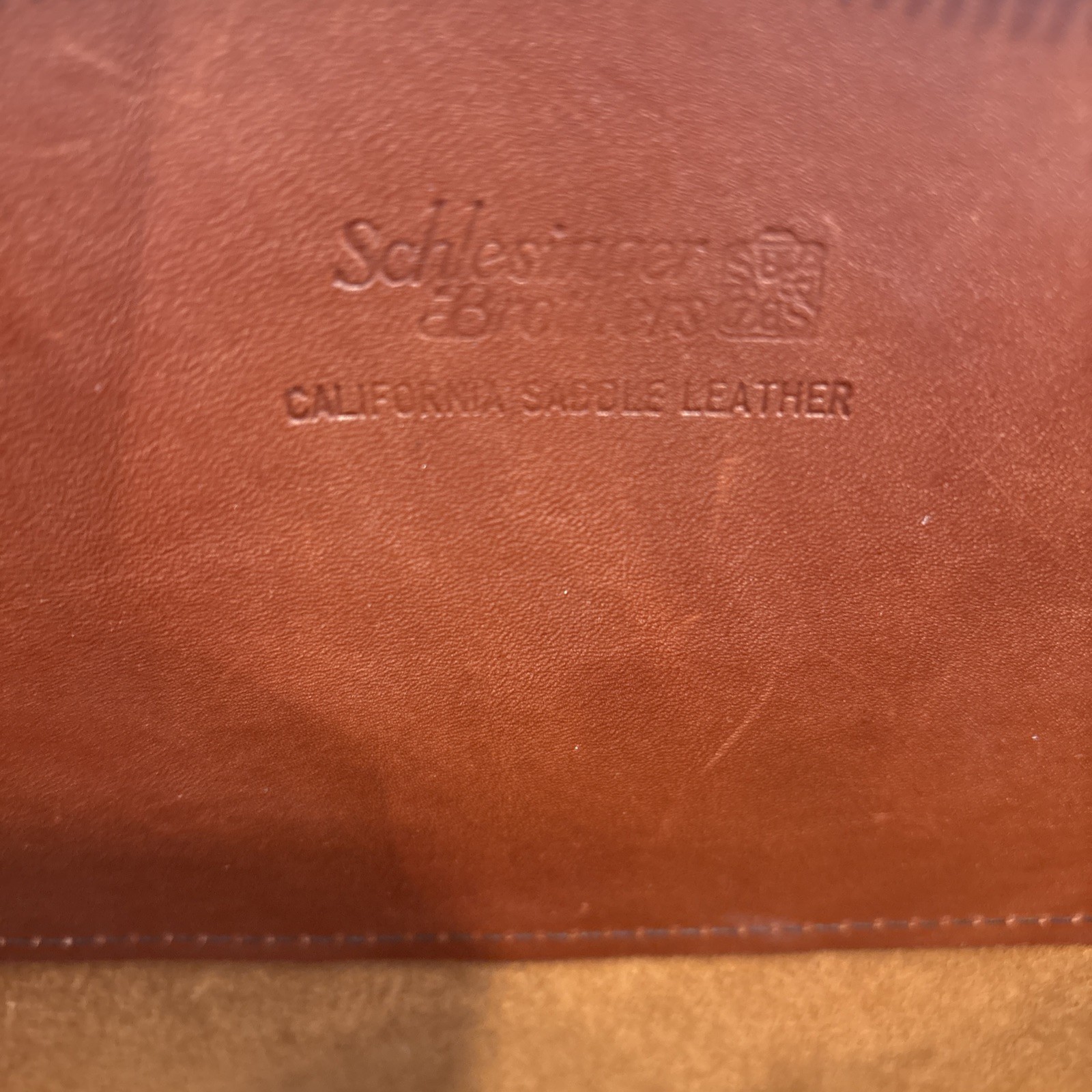 SCHLESINGER Brothers Saddle Leather Brown Briefcase Portfolio Laptop Bag Vintage