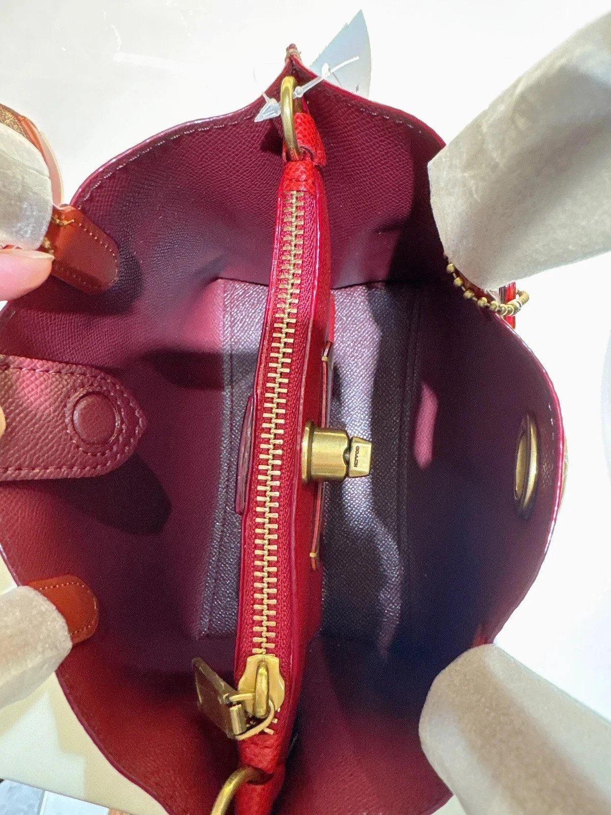 COACH X PEANUTS CBF74 Willow Tote Bag 18, Signature Canvas Removable zip pouch!