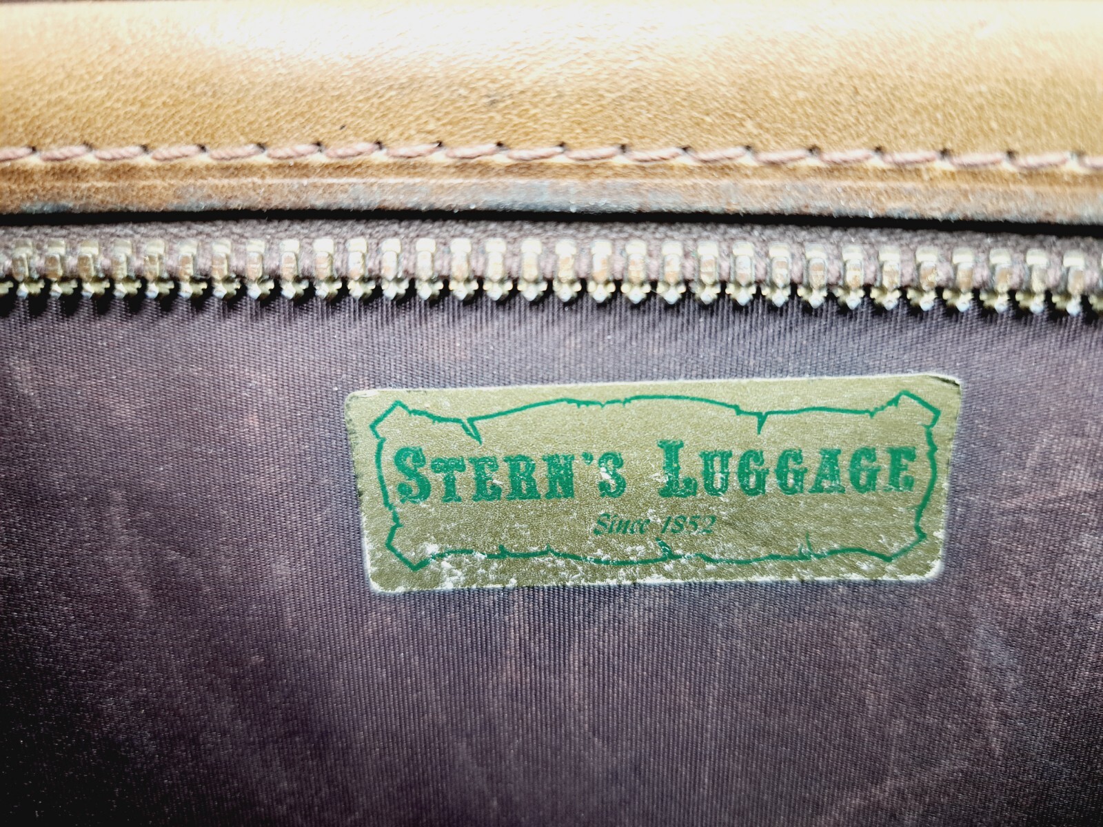 Vintage Antique 1852 Clark Coats Leather Briefcase Hand Carry All Bag