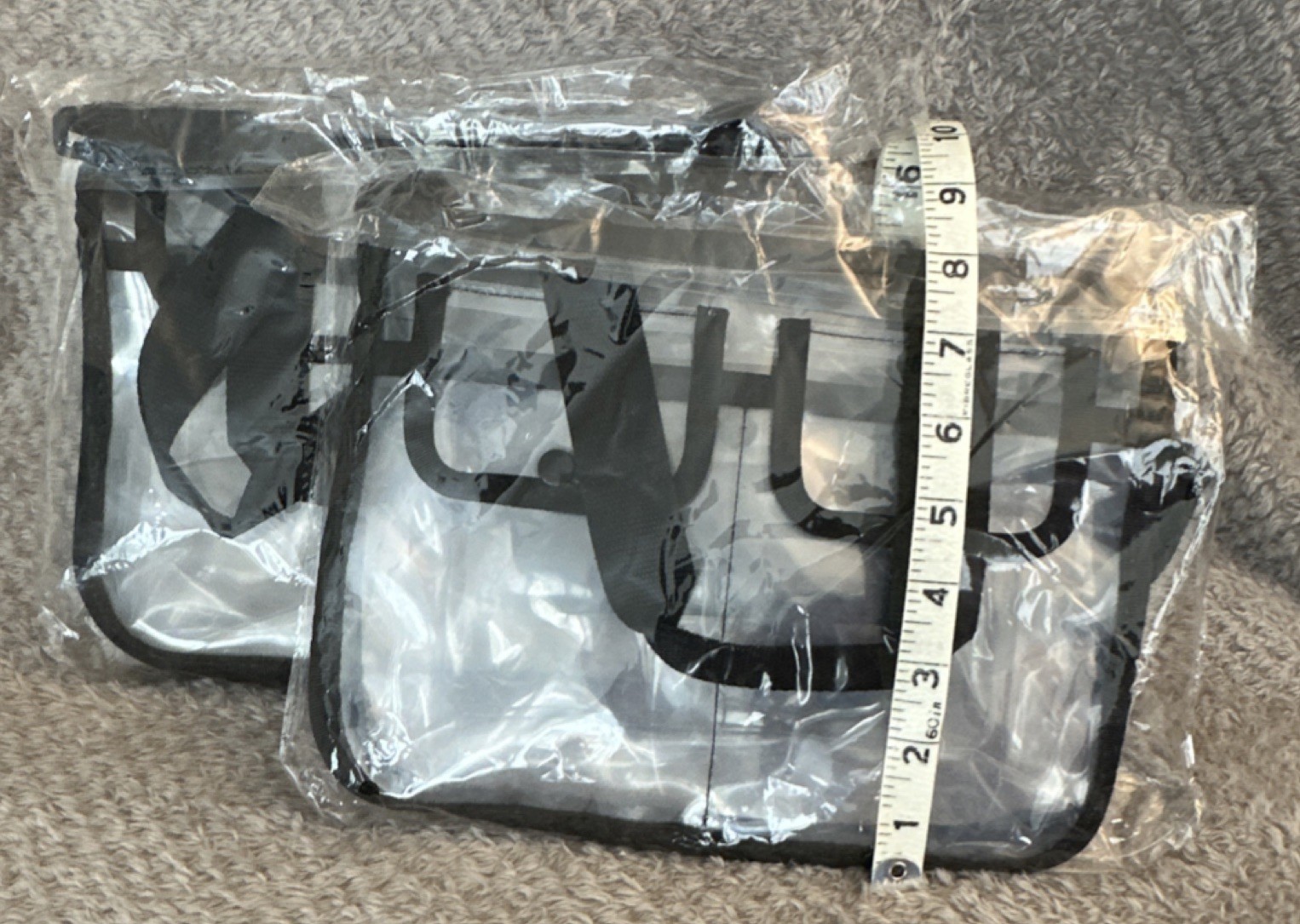2 for 1 Price – 2 Clear Stadium Event Bags with Adjustable Strap 3 Outer Pockets
